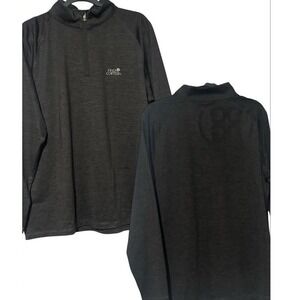 G Fore Pullover Sz L Performance Quarter Zip Logo On Back Skull & Ts Zipper Pull